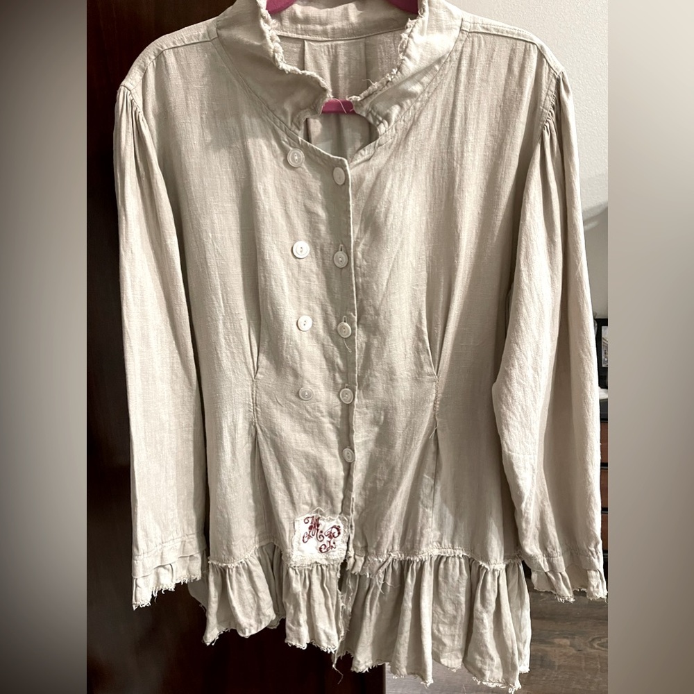 Magnolia Pearl Linen Jacket/Coat/Top Love Collection Farm Piece